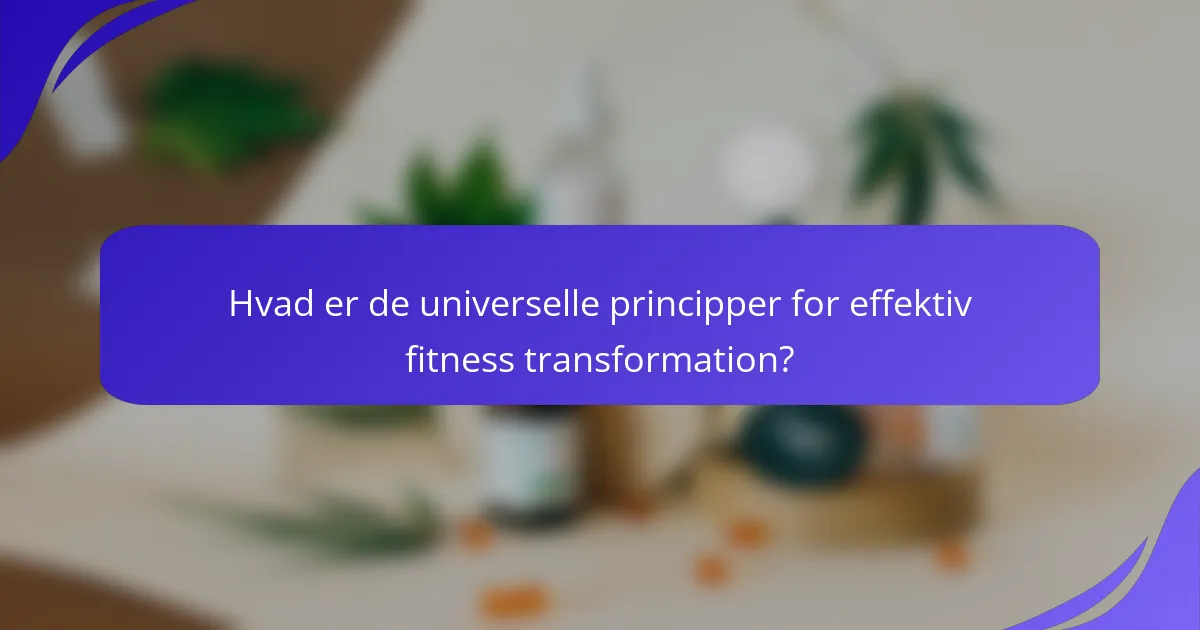 Hvad er de universelle principper for effektiv fitness transformation?