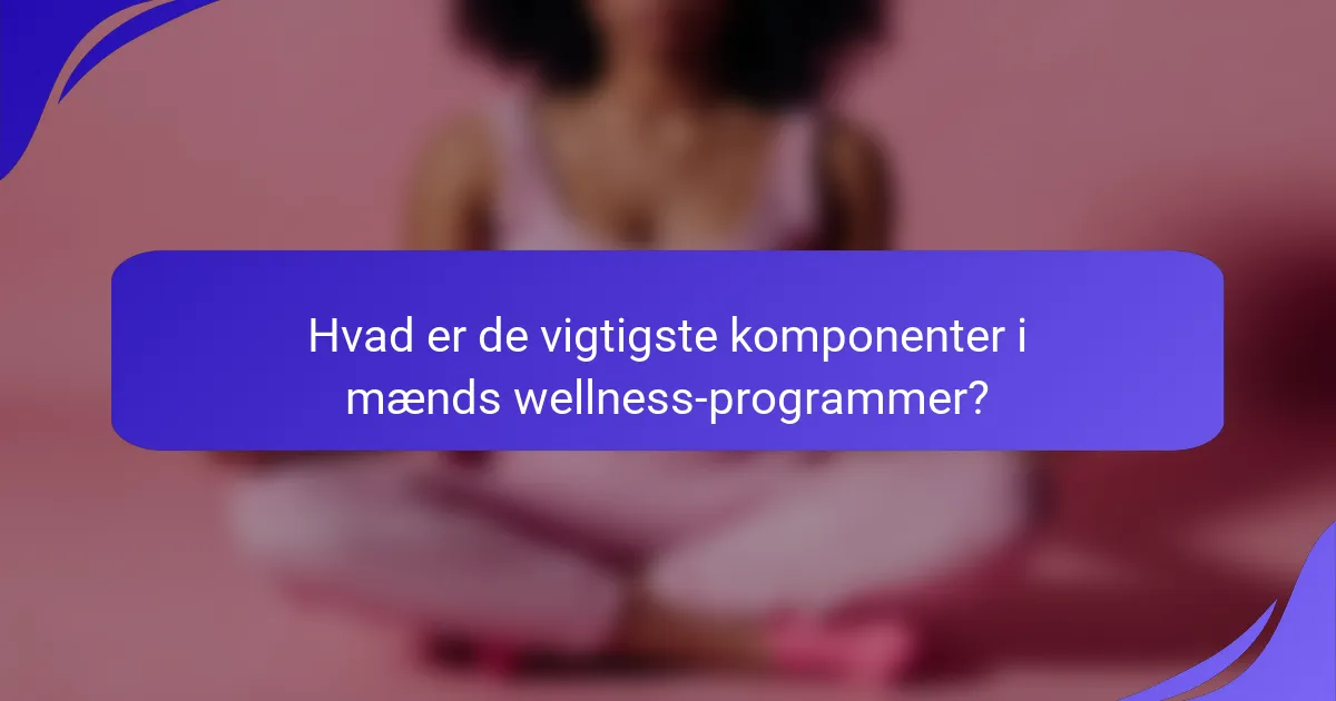 Hvad er de vigtigste komponenter i mænds wellness-programmer?