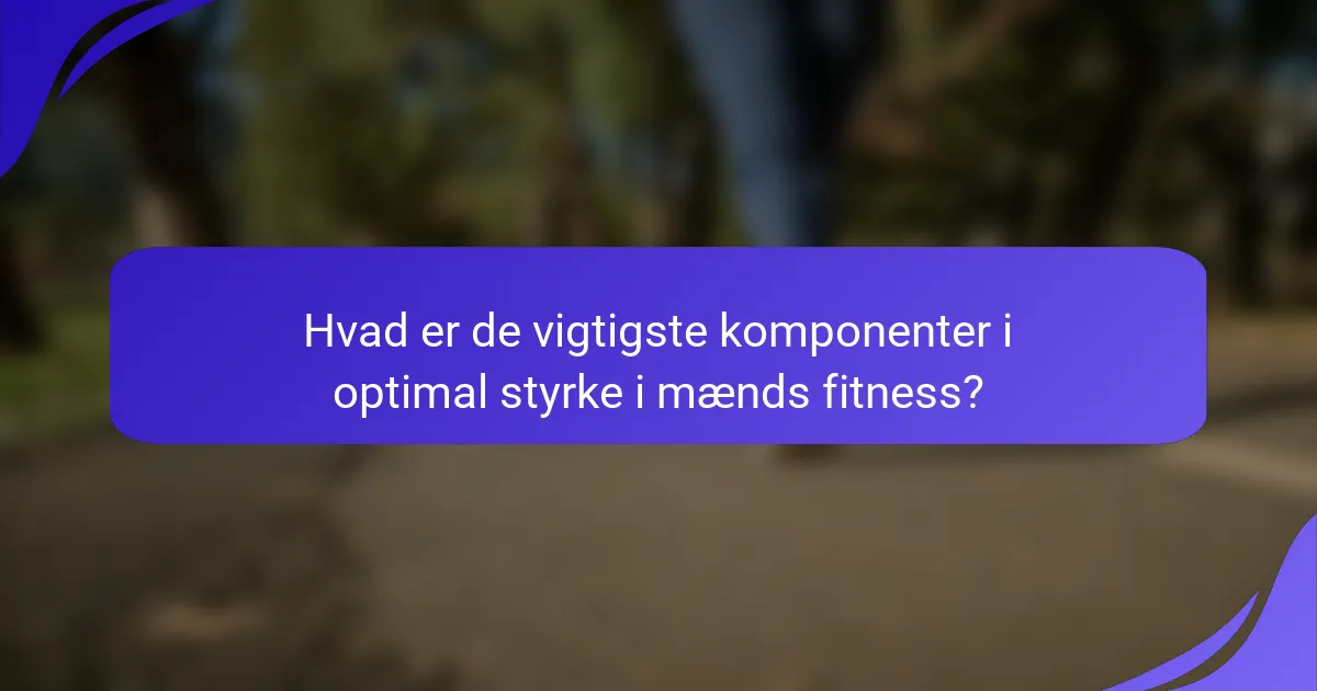Hvad er de vigtigste komponenter i optimal styrke i mænds fitness?
