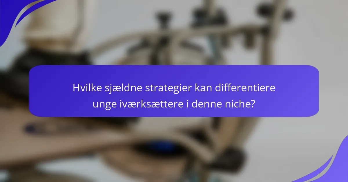 Hvilke sjældne strategier kan differentiere unge iværksættere i denne niche?